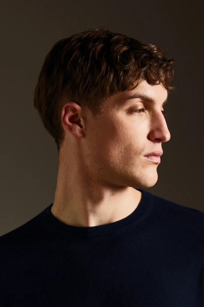 Maglia girocollo in seta e cashmere
