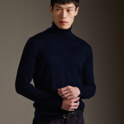 Maglia dolcevita in seta e cashmere - Thumbnail Image 1