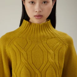 Maglia a collo alto in lana con motivo a losanghe - Thumbnail Image 2
