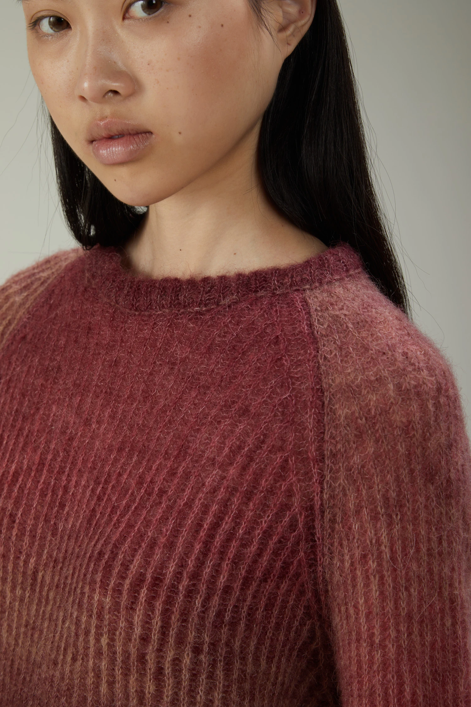 Maglia girocollo in alpaca a costa inglese - immagine 2