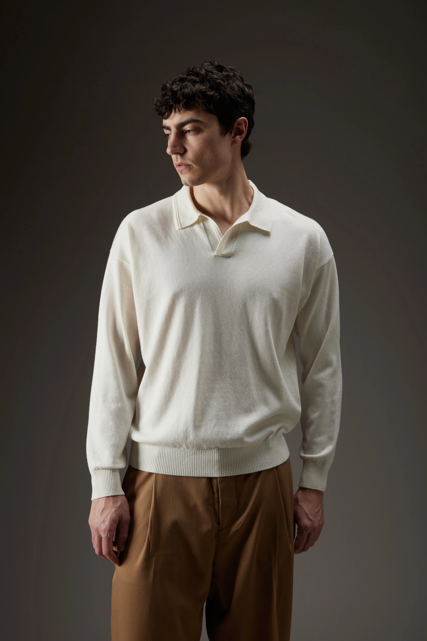 Polo skipper oversize in lana e cotone - immagine 1