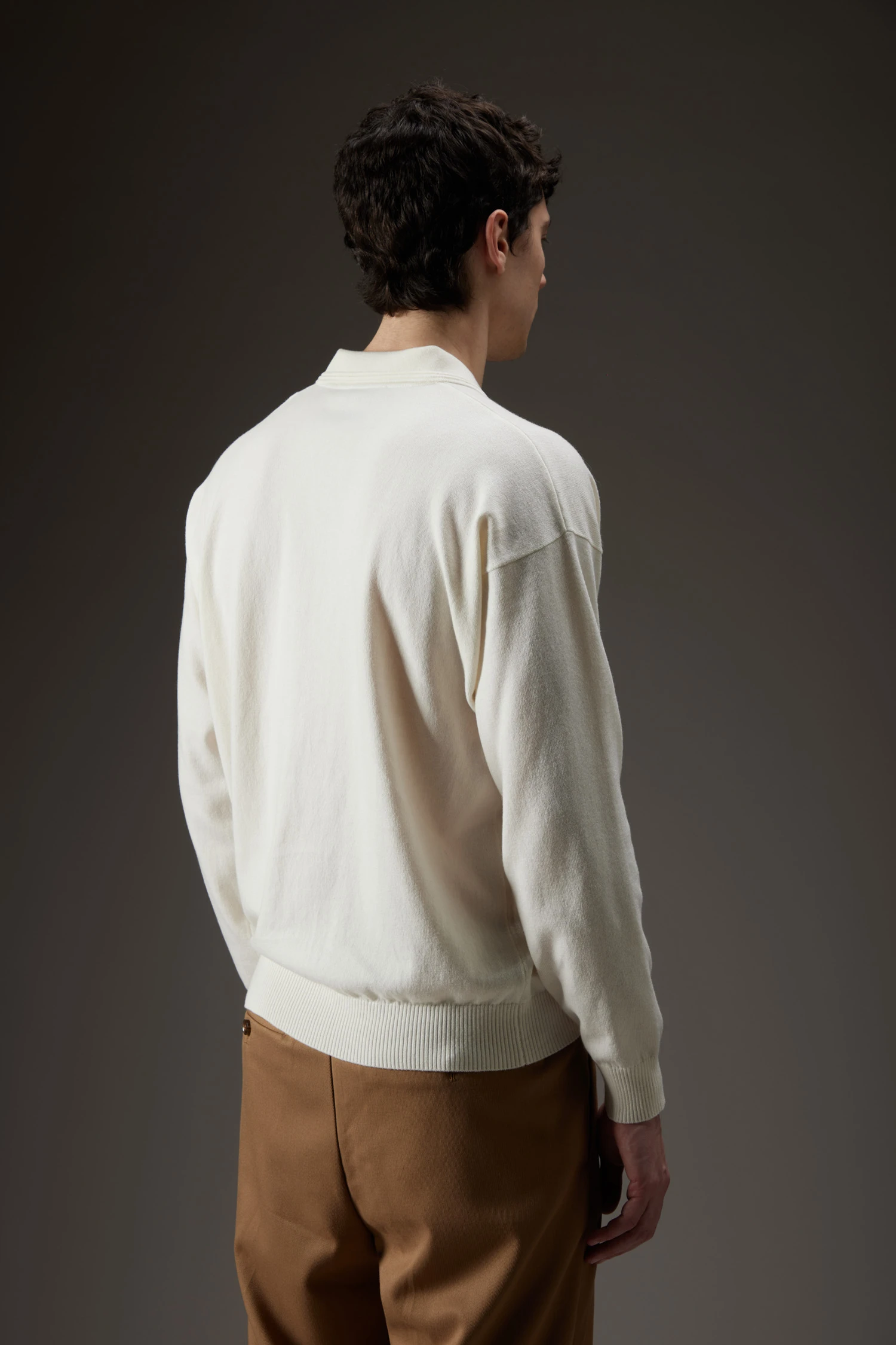 Polo skipper oversize in lana e cotone - immagine 3