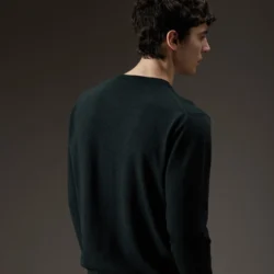 Maglia girocollo in lana e cotone - Thumbnail Image 3