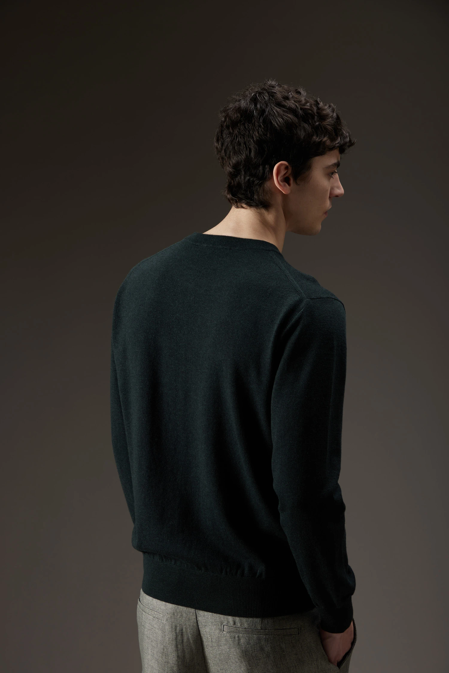 Maglia girocollo in lana e cotone - immagine 3