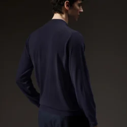Maglia mezzo lupetto in lana merinos extrafine - Thumbnail Image 3