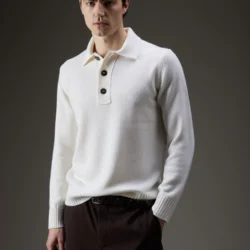 Polo in lana con bottoni - Thumbnail Image 2