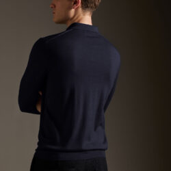 Polo in lana merino extrafine con bottoni - Thumbnail Image 2